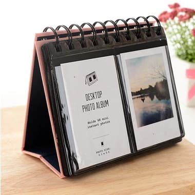 68 Pockets Desk Calendar Style Photo Mini Album for Instax Mini Films (Pink)